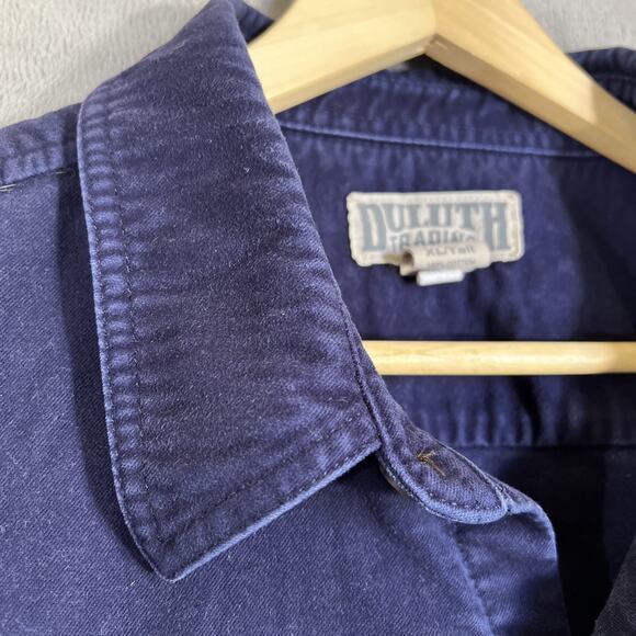 Duluth Shirt Jacket Mens XLT Tall Blue Heavy Cotton Twill Workwear Ranch Field - Picture 4 of 14